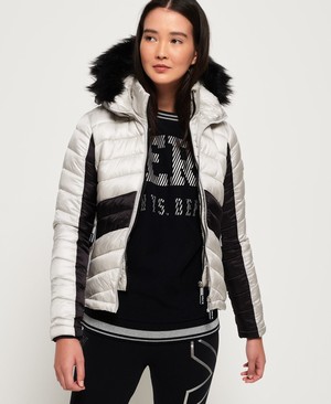 Superdry Offshore Luxe Chevron Fuji Női Kabát Fekete | WZETI3079